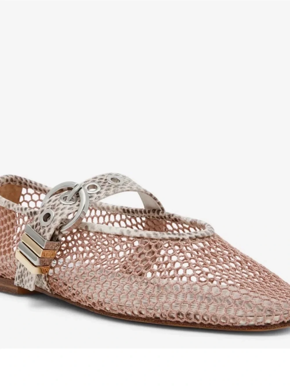 Steve Madden Woven Mesh Mary Jane Ballet Flat - Rose Gold size 9